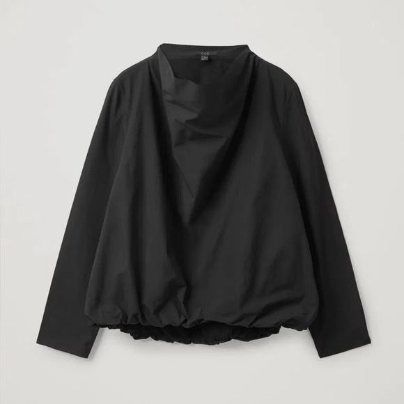 COS Tops - COS Cowl Long Sleeve Top - Slate Gray